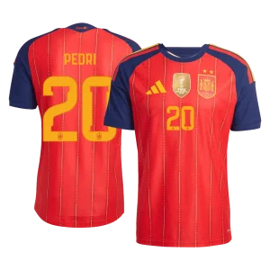 Versão do Jogador PEDRI #20 Spain Casa Copa do Mundo Futebol Camisas 2026 Vermelho