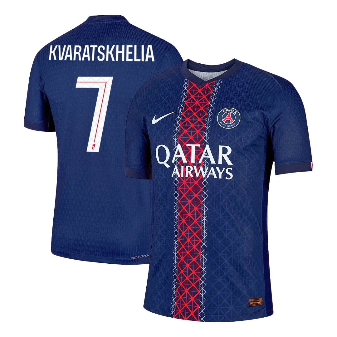 Jogador KVARATSKHELIA #7 PSG Casa Futebol Camisas 2025/26 Marinha - Image 2