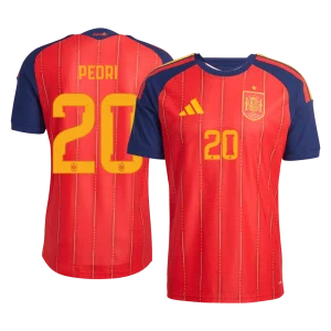 Versão do Jogador PEDRI #20 Espanha Casa Copa do Mundo Futebol Camisas 2026 Vermelho