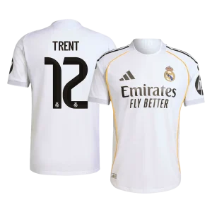Jogador TRENT #12 Real Madrid Casa Futebol Camisas 2025/26 Branco