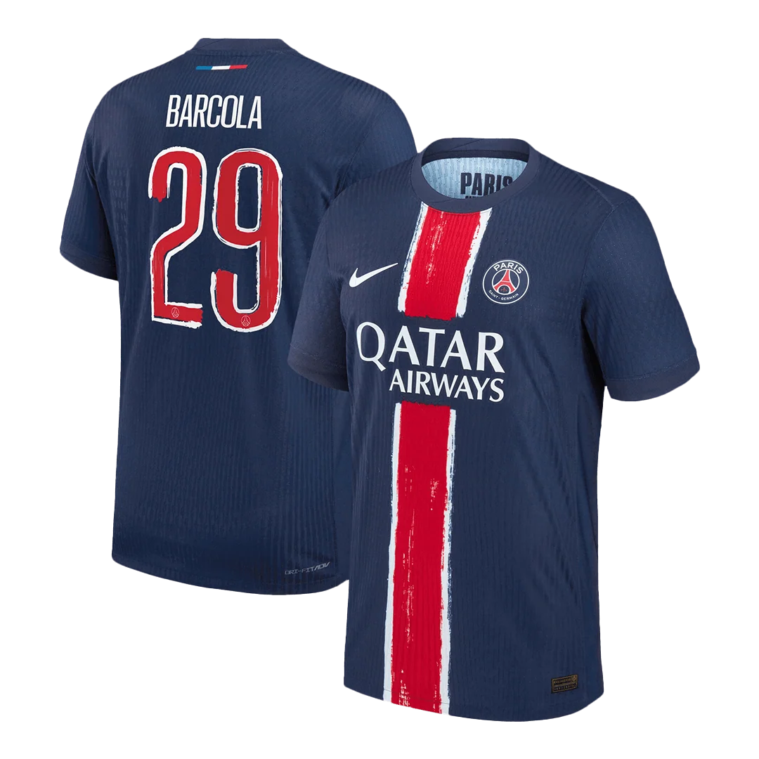 Jogador BARCOLA #29 PSG Casa UCL Futebol Camisas Marinha - UCL