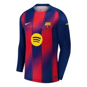 Barcelona Casa Manga comprida Camisa 2025/26 Vermelho&Azul