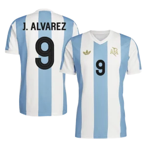 J.ALVAREZ #9 Argentina Camisola de futebol personalizada 50th aniversário