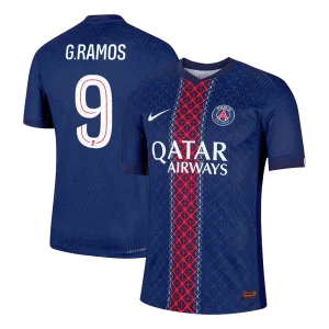 Jogador G.RAMOS #9 PSG Casa Futebol Camisas 2025/26 Marinha