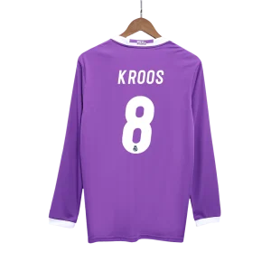 KROOS #8 Real Madrid Retro Fora Camisola de Manga Comprida 2016/17