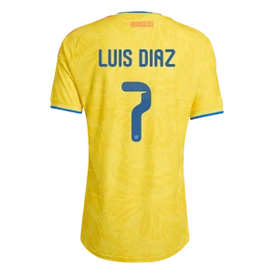 Jogador LUIS DíAZ #7 Colômbia Casa Copa do Mundo Futebol Camisas 2026 Amarelo
