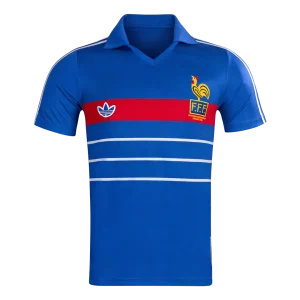 Retrô França Casa Camisa 1984 Azul