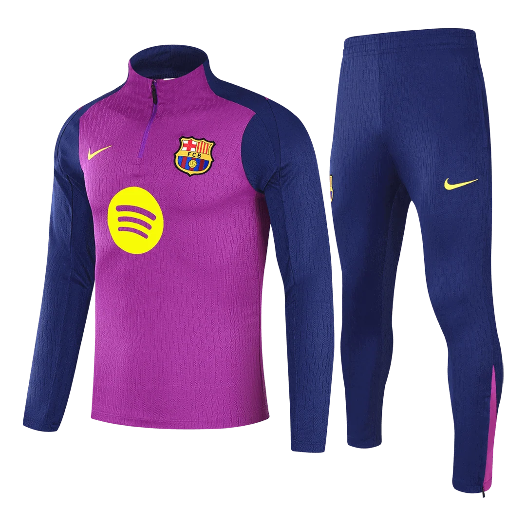 Barcelona Infantil Zíper Moletom Conjunto (Top+Pants) 2025/26 Roxo