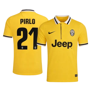 Retrô PIRLO #21 Juventus Fora Camisa 2013/14 Amarelo