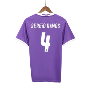 Camisola Retro Real Madrid #4 SERGIO RAMOS Fora de Casa Camisola de Futebol 2016/17