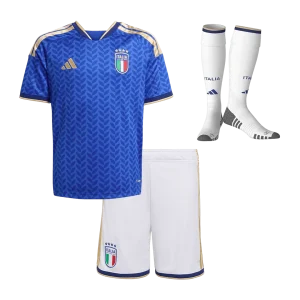Itália Infantil  Casa Copa do Mundo Futebol Camisa Conjunto (Camisa+Shorts+Meias) 2025/26 Azul