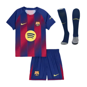 Barcelona Casa  Infantil Conjunto（Camisa + Calção + Meias) 2025/26  Vermelho&Azul