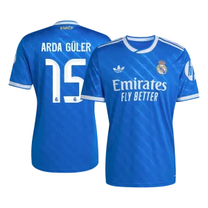 ARDA GÜLER #15 Real Madrid Fora Terceira Camisa 2025/26 Azul