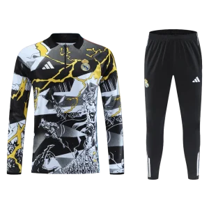 Real Madrid Infantil Zíper Moletom Conjunto (Top+Pants) 
 2025/26 Preto