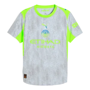Jogador Manchester City Fora Terceira Futebol Camisas 2025/26 Cinza
