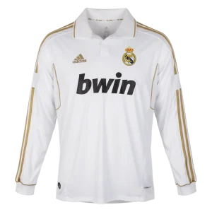 Retrô Real Madrid Casa Manga Longa Camisa 2011/12 Branco