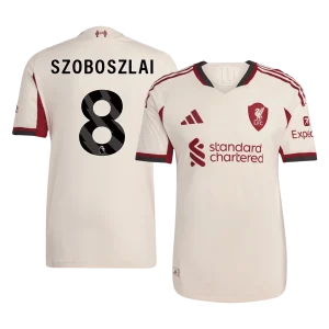 Jogador SZOBOSZLAI #8 Liverpool Fora Futebol Camisas 2025/26 Branco