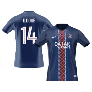 D.DOUÉ #14 PSG Casa Futebol Camisas 2025/26 Marinha