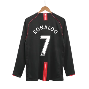 Camisola Retro do Manchester United RONALDO #7 Fora de Casa Camisola de Futebol 2007/08