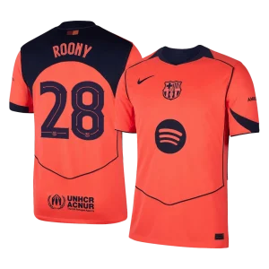 ROONY #28 Barcelona Fora Terceira Camisa 2025/26 Laranja