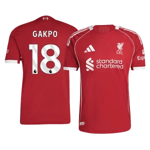 Jogador GAKPO #18 Liverpool Casa Futebol Camisas 2025/26 Vermelho
