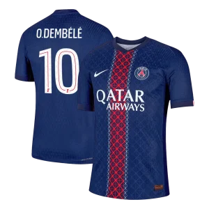 Jogador O.DEMBÉLÉ #10 PSG Casa Futebol Camisas 2025/26 Marinha