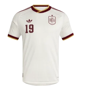 Versão do Jogador LAMINE YAMAL #19 Espanha Fora Copa do Mundo Futebol Camisas 2026 Branco