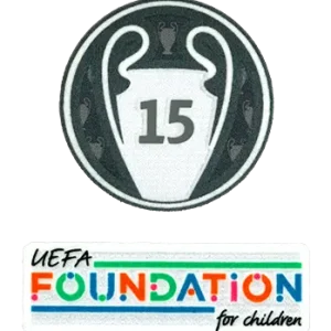 PATCH / BADGE - CHAMPIONS LEAGUE + FOUNDATION - REAL MADRID 15 - KIT