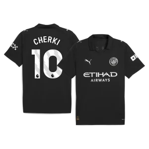 CHERKI #10 Manchester City Fora Camisa 2025/26 Preto