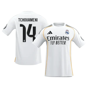 【Super Qualidade】TCHOUAMENI #14 Real Madrid
 Casa Futebol Camisa 2025/26 Branco