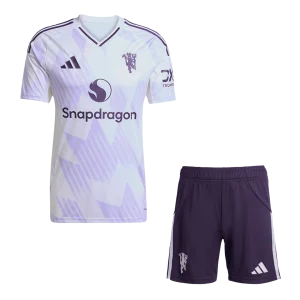 Manchester United Fora Camisa Conjunto (Camisola + Calções) 2025/26- Branco