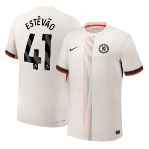 Jogador ESTÊVÃO #41 Chelsea Fora Futebol Camisas 2025/26 Branco