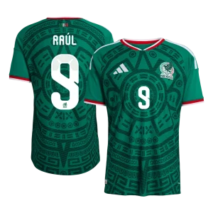 Versão do Jogador Raúl #9 México Casa Copa do Mundo Futebol Camisas 2026 Verde