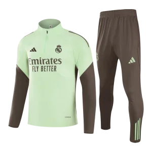 Real Madrid Infantil Zíper Moletom Conjunto (Top+Pants) 2025/26 Verde