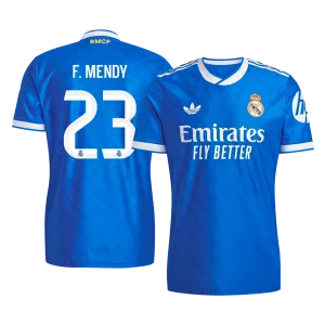 Jogador F. MENDY #23 Real Madrid Fora Terceira Futebol Camisas 2025/26 Azul