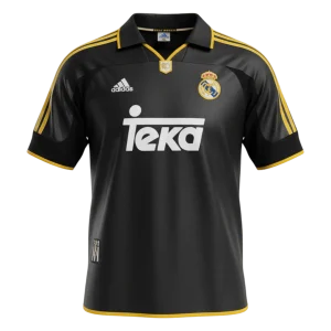 Retrô Real Madrid Fora Camisa 1999/01 Preto