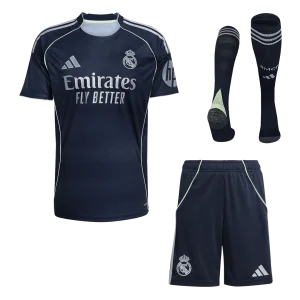 Real Madrid 
 Fora 
 Camisa 
Conjunto (Camisa + Calções + Meias) 
2025/26