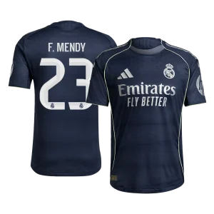 Jogador F.MENDY #23 Real Madrid Fora Futebol Camisas 2025/26 Marinha