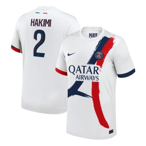 Jogador HAKIMI #2 PSG Fora Futebol Camisas 2025/26 Branco